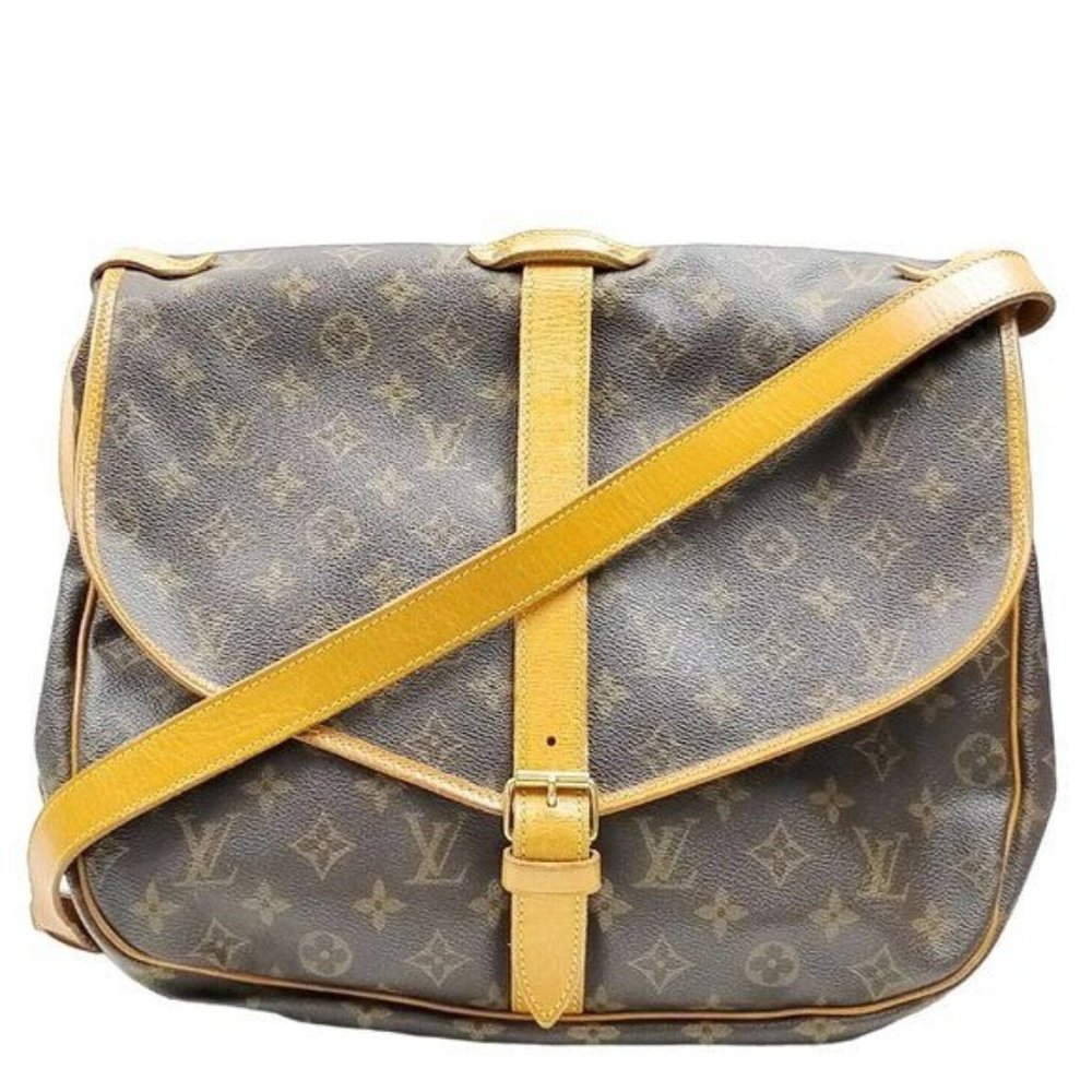 Authentic Louis Vuitton Crossbody Bag Saumur 35 Monogram Used LV Handbag Vintage